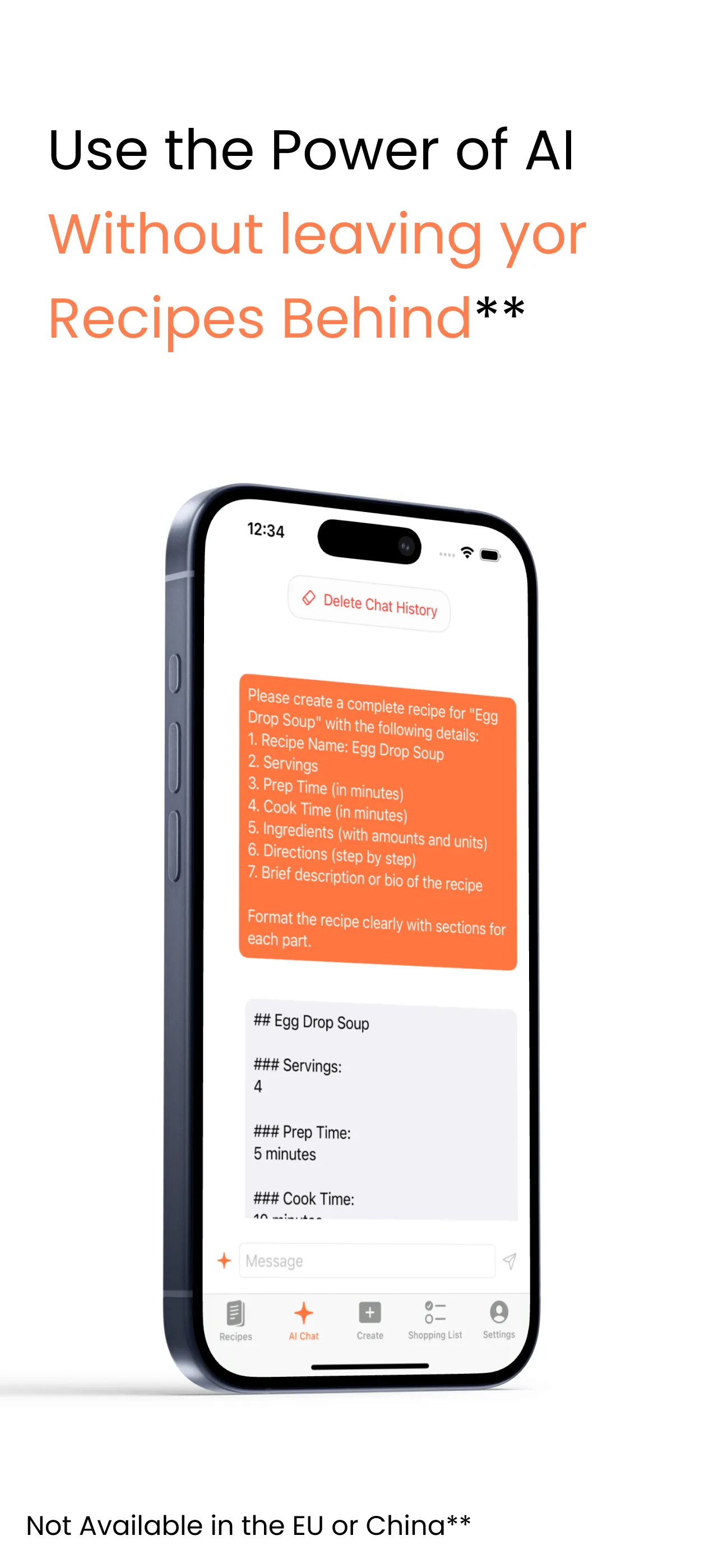 Kinlily cookbook screen 3, showing recipes in the app