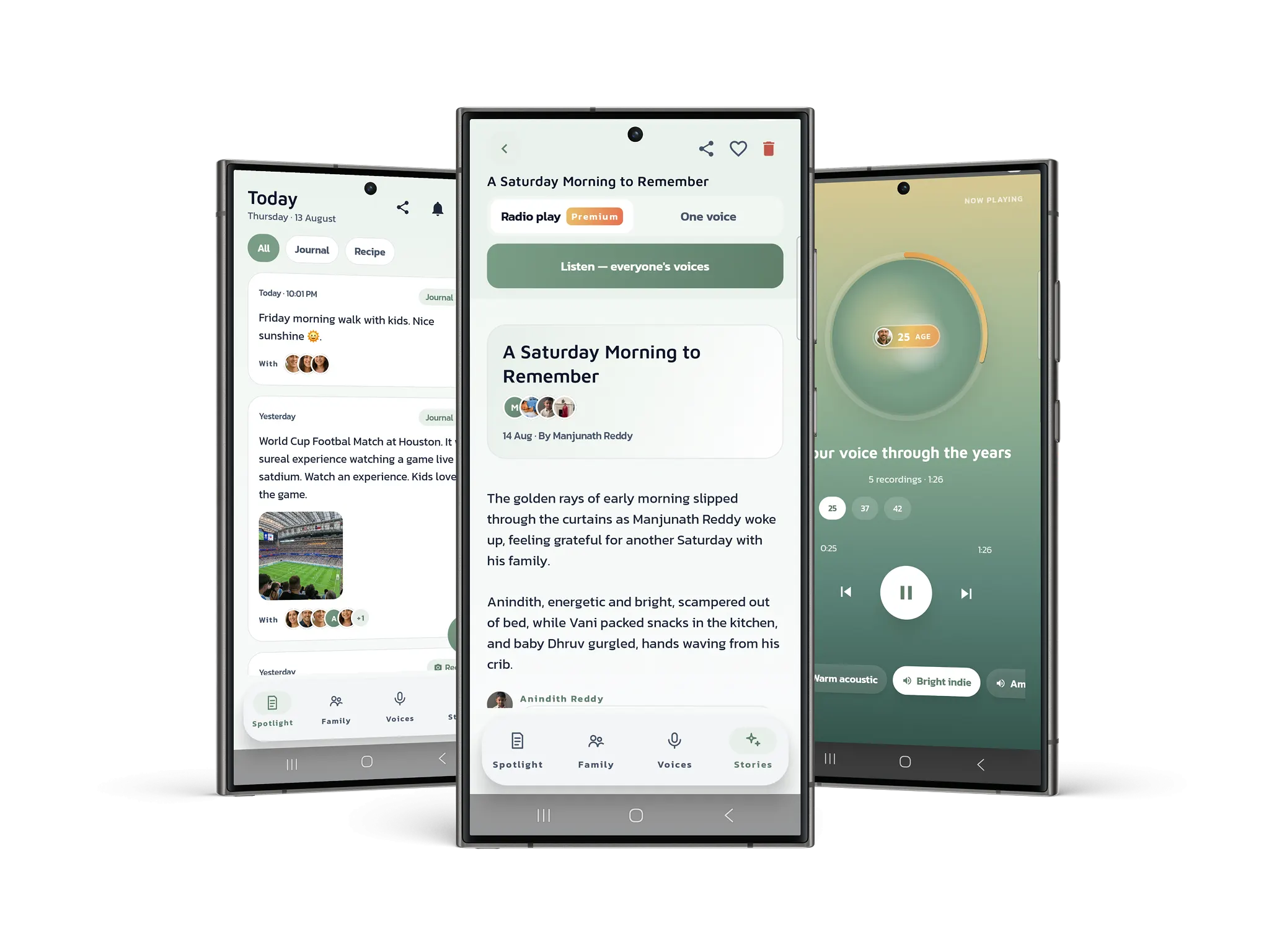 Kinlily product screens on three devices